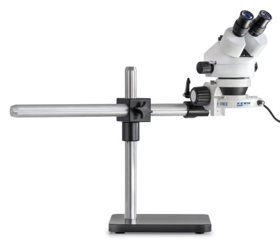 Stereo zoom microscope Set Trinocular 0,7-4,5x; Telescopic arm stand (Plate), 4.5W LED ring_1377070