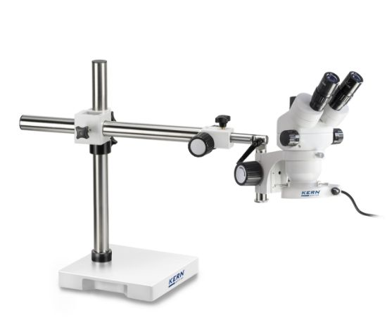 Stereo zoom microscope Set Trinocular 0,7-4,5x; Telescopic arm stand (Plate), LED ring_1377049