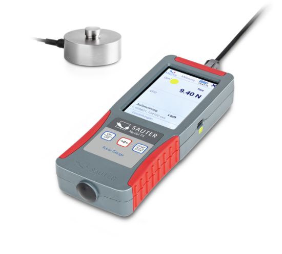 Force measuring device set FS 2-100KRQ1, 100 kN; 20 N, Ready-assembled set consisting of premium force gauge FS 2 and external round miniature measuring cell CR 10000-1Q1 for compressive force measurements_2044686