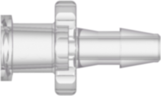 Female Luer Thread Style to 200 Series Barb, 1/8" (3.2 mm) ID Tubing, Natural Kynar PVDF_2225029