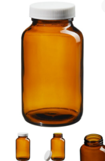 Thermo Scientific - I-Chem™ Wide-Mouth Amber Glass Packer with Closure - 250ML 12/CS_2233008