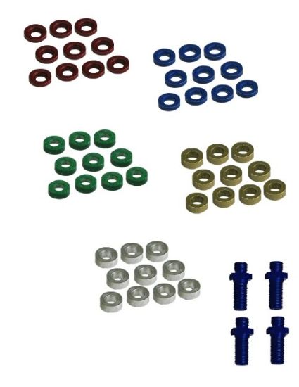 Attenuator Set for Opt-Diss, Includes 1 Each Pack of 10. Blue (3.6 dB), Gold (5.5 dB), Green (4.3 dB), Red (2.8 dB) and Silver (6.0 dB)_1696990