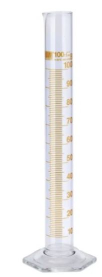 Measuring cylinder 250 ml, class B tall form, short line graduation, Borosilicate glass, amber graduated_1526264