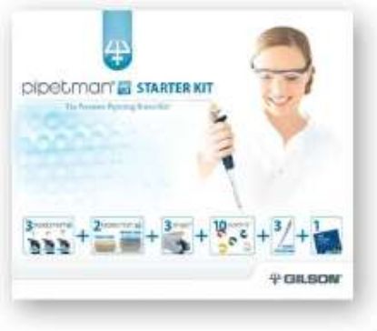 Gilson PIPETMAN G Starter Kit Pipette, P20G, P200G, P1000G, Manual Air Displacement, D200 TIPACK pipette tips, Metal Ejector_1181482