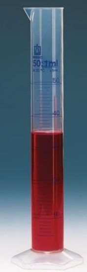 BRAND Graduated Cylinder Tall Form, 500 mL:5 mL Gradations, PP, Blue Graduation_2250081