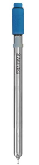 Model Pt ORP Metal combination electrode, platinum, Metal combination electrode Glass shaft, platinum junction, electrolyte KCl 3 mol/l, Silamid®-reference system, sensor platinum pin 1 mm Ø, plug head, length 120 mm, 12 mm Ø, -5...+100 °C_1887216