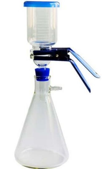 Cole-Parmer VFG030010, Glass Filtration Assembly with 1000 mL Flask, 47 mm Diameter, 300 mL; Stopper with 9/16" Diameter Hole_2224249
