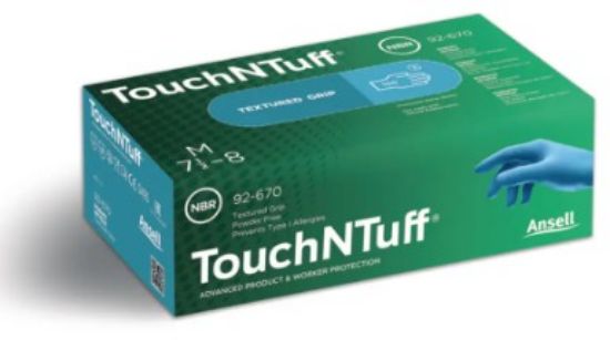 Touch N Tuff Blue, size L (8,5-9) nitrile disposable gloves, not powdered, structured finger tips, 300 mm, pack of 100_1813248