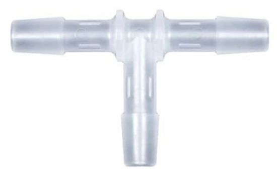 Eldon James Hose Barb Fitting, Tee Union, Animal-Derivative-Free Polypropylene, 1/4" ID; 10/PK_2245381