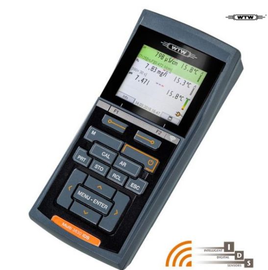 Model Multi 3630 IDS, Professional digital multi meter for portable field measurement, with triple channel input, wireless ready, color graphic display incl. data logger and USB interfaces._1885459