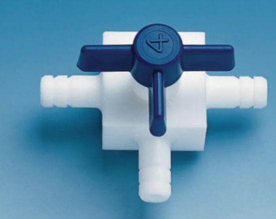 Plastibrand three-way PTFE stopcock, for 6mm ID Tubing_1595234