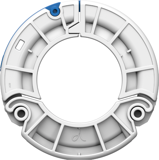 PharmaLok™ ZerO Clamp Series, Hygienic Union TC Version 1" ( 25.4 mm) to 1.5" (38.1 mm), Glass Reinforced White Nylon with Blue Lever_2277682