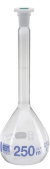 Hirschmann Laborgeräte Volumetric Flask 100ml DURAN, Class A, NS 14/23, with Poly Stopper KB, Blue Graduated_1528477