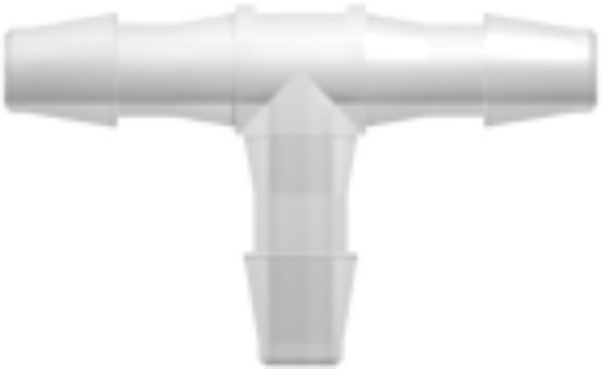 Tee Tube Fitting, 1/16" (1.6 mm) ID Tubing, Animal-Free Natural Polypropylene_1811861