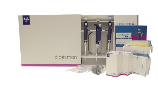 Gilson PIPETMAN G Starter Kit, Pipettes P20G, P200G, P1000G, Manual Air Displacement, D200 TIPACK Pipette Tips, Metal Ejector_1181482