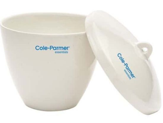 Cole-Parmer Essentials High-Form Crucible with Cover, Porcelain, 80 mL; 24/PK_1922538
