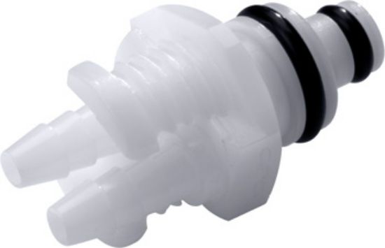 CPC (Colder) Twin Tube„¢ PTC Quick-Disconnect Fittings, Hose Barb Insert, Acetal, Non-Valved, 1/8" ID_2249293