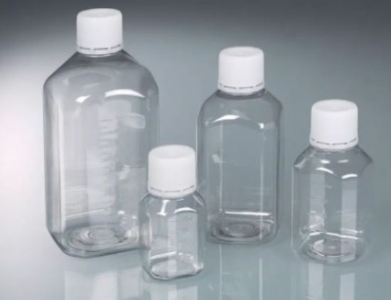 Bürkle Laboratory Bottle, 1000 mL, Polyethylene Terephthalate (PET), Sterile, Transparent with Moulded Graduations and Tamper-Evident Cap​_1581749