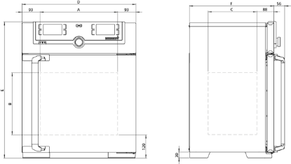 Memmert Paraffin Oven, Natural Convection, TwinDISPLAY, 32 L, 20 °C – 80 °C with 1 Grid_1383959