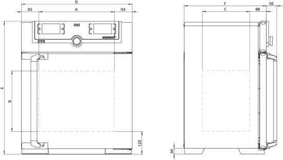 Memmert Paraffin Oven, Natural Convection, TwinDISPLAY, 32 L, 20 °C – 80 °C with 1 Grid_1383959