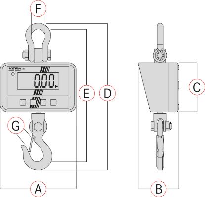Kern Hanging Scale 150/300 kg Capacity, 50/100 g Readability, Remote Control, TÜV Certified_1429056