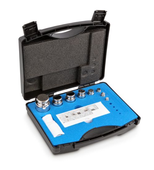 Set of weights, OIML Class F1, Nominal value 1 mg - 500 g, Eco Shape, stainless steel polished, in plastic case_1429365