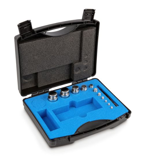 Set of weights, OIML Class F1, Nominal value 1 g - 200 g, Eco Shape, stainless steel polished, in plastic case_1429405
