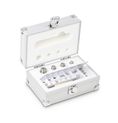 Set of weights, OIML Class M1, Nominal value 1 mg - 50 g, Knob, stainless steelfine turned, in aluminium case_1429473