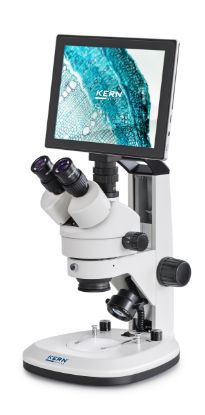 Kern Digital Stereo Microscope Set, 0.7x–4.5x, Arm Curved Stand, 3W LED, Tablet Camera 5 MP CMOS Sensor_1537329