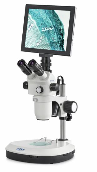 Kern Digital Stereo Zoom Microscope with 0.6x–5.5x, Pillar Stand, 3W LED, Tablet Camera 5 MP CMOS_1537339