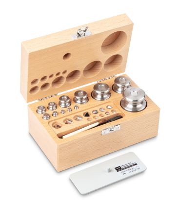 Kern F2 Weight Set, 1 mg–500 g, Finely Turned Stainless Steel, OIML Certified, in Wooden Box_1140192