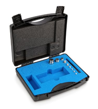 Set of weights, OIML Class E1, Nominal value 1 g - 100 g, Knob, Stainless steel polished, in plastic case_1930732