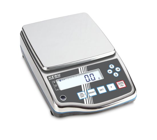 Kern High-Resolution Precision Balance Made of Stainless Steel With IP Protection, 3200 g, 0.1 g, 190×190 mm_1930672
