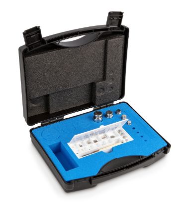 Set of weights, OIML Class E1, Nominal value 1 mg - 100 g, Knob, Stainless steel polished, in plastic case_1930720