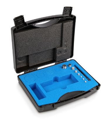 Set of weights, OIML Class E1, Nominal value 1 g - 50 g, Knob, Stainless steel polished, in plastic case_1930730