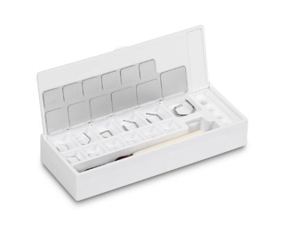 Set of weights, OIML Class E2, Nominal value 1 mg - 500 mg, Wire, Stainless steel polished, in plastic case_2246489