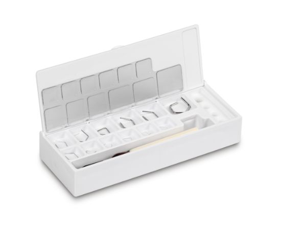 Set of weights, OIML Class F1, Nominal value 1 mg - 500 mg, Wire, Stainless steel polished, in plastic case_2246493