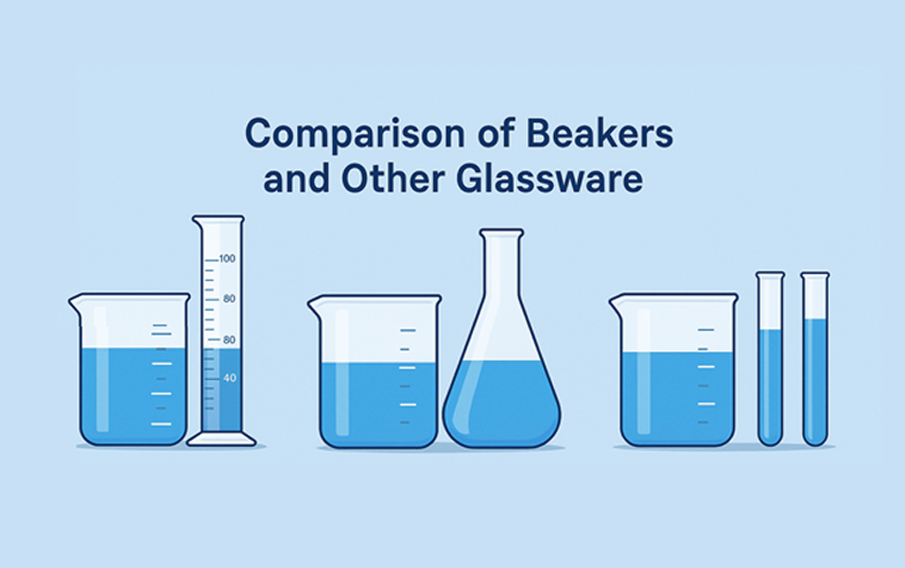 Comparison of beakers and other glassware