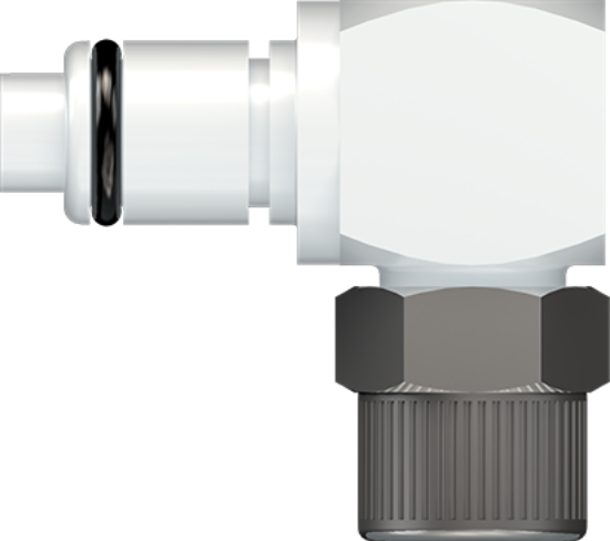 LinkTech 40AC Series Elbow Male Valved 3/8" PTF Natural Acetal - Min. Order 100 pcs_2236244