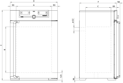 Memmert Incubator IN160mplus, Natural Convection, TwinDISPLAY, 161 L, 20 °C - 80 °C with 2 Grids_1383682