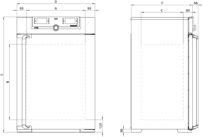 Memmert Paraffin Oven UN160pa, Natural Convection, TwinDISPLAY, 161 L ...