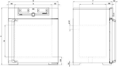 Memmert Universal Oven UN110mplus Natural Convection TwinDISPLAY 108 L 20-300°C 2 Grids_1383936