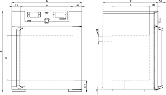 Memmert Universal Oven UN110mplus Natural Convection TwinDISPLAY 108 L 20-300°C 2 Grids_1383936