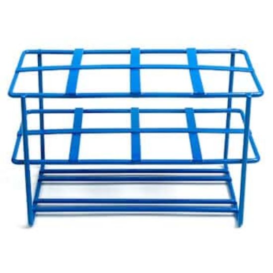 Cole-Parmer Essentials Coated Wire Tube Rack, 25-30mm/50mL, 2x4, Blue ...