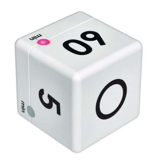 Short period timer with alarm Cube TimerWith 4 pre-set countdown times ...
