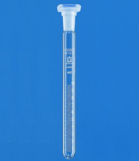 Graduated test tube 20 ml with PP-stopper, Borosilicate 3.3, white ...