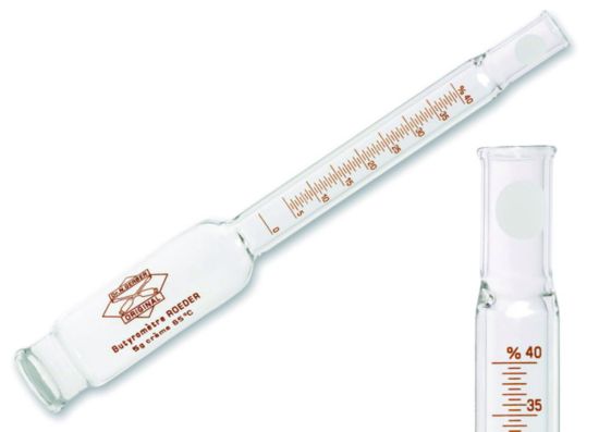 Cream Butyrometer Roeder with accessoriesGravimetric method for 5 g ...