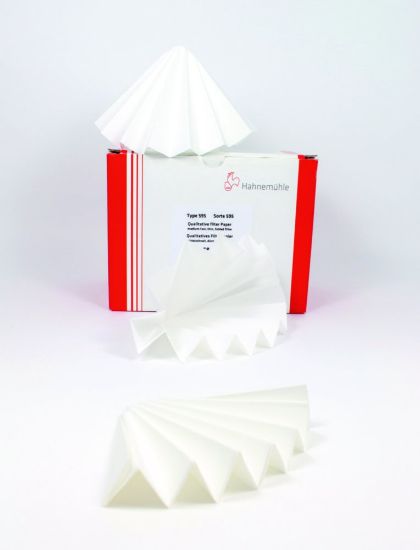 Folded filters 1573, 125 mm qualitative filterpaper, 88 g/sqm, pack of ...