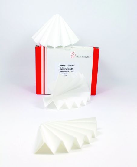 Folded filters 602h, 125 mm qualitative filter paper, 84 g/sqm, pack of 100_1556981
