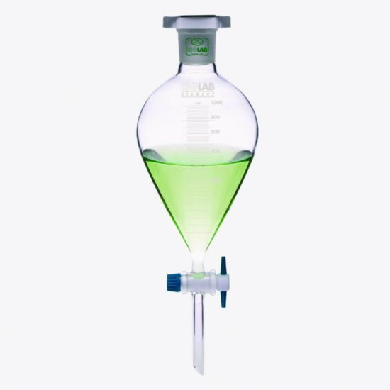 separating funnel - conical - graduated - PTFE stopcock - 50 ml | John ...